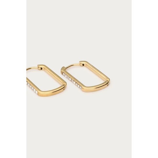 Midnight vierkante oorringen midi goud