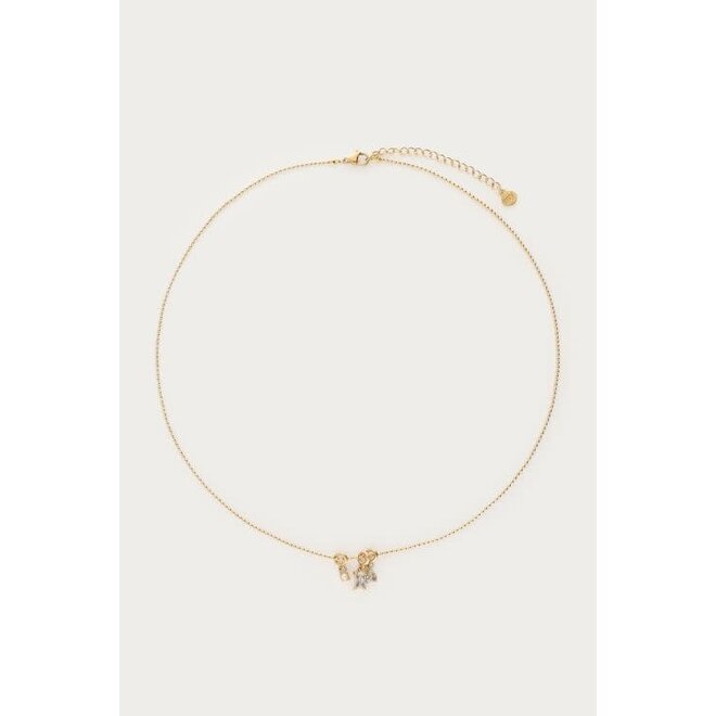 Midnight ketting met strass en imitatieparel