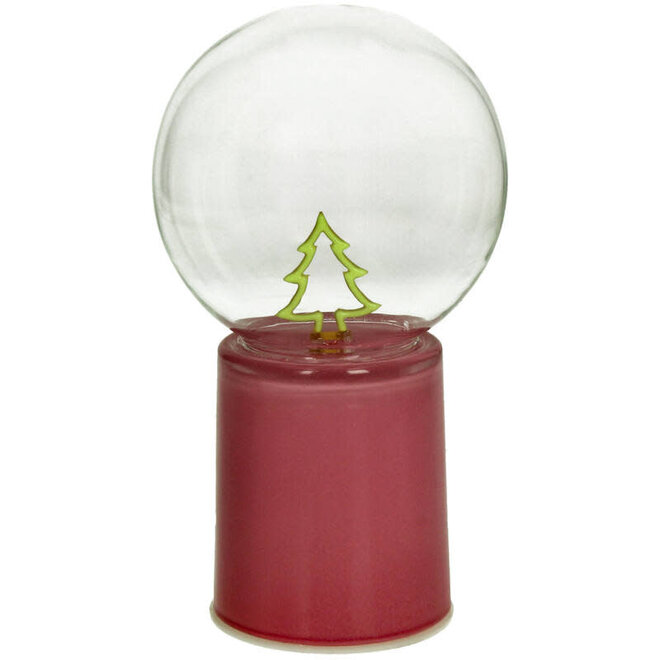 Kerstboom Ornament LED Glas Roze 10x10x17cm