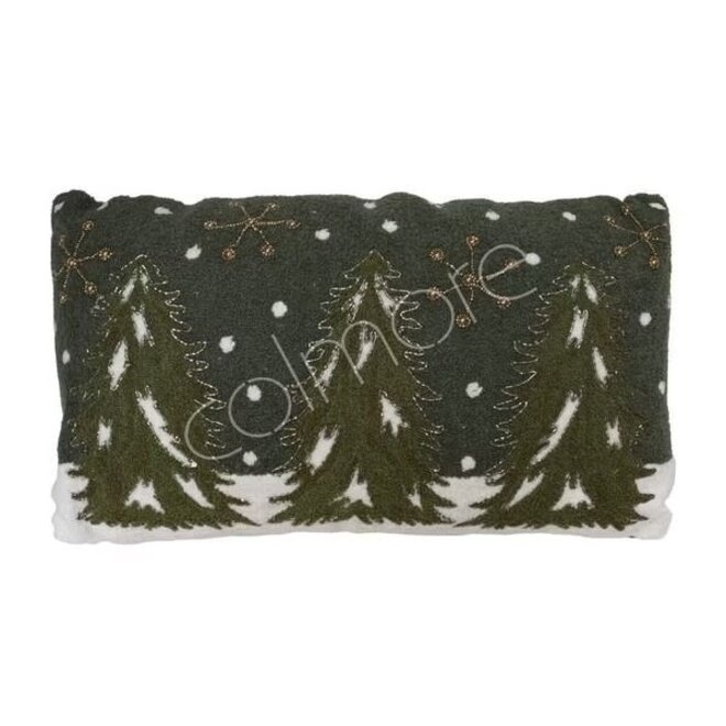 Cushion x-mass trees w/snow green 35x60