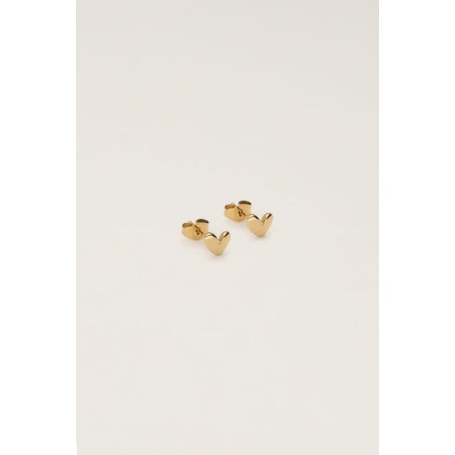 Studs hartje groot Goudkleurig