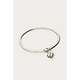 Gratitude bangle met klavers zilverkleurig