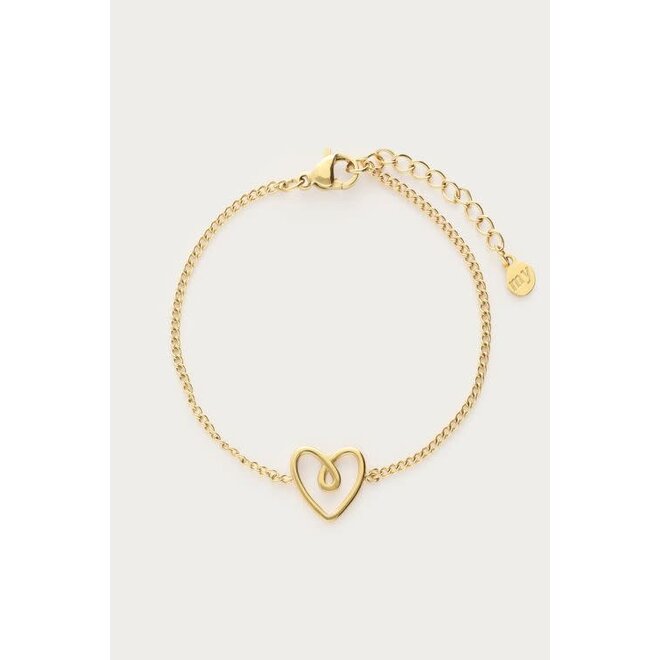 Minimalistische armband met verbonden hartje