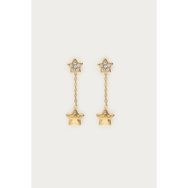 Minimalistische oorhangers met dubbele ster