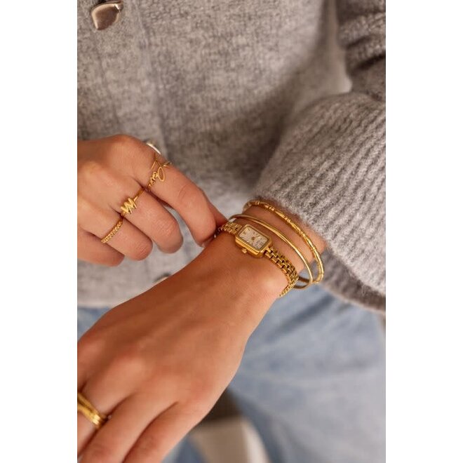 Vierkante mini horloge Goudkleurig