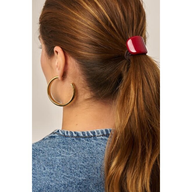 Bruin rode haarelastiek set