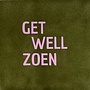 Tegeltje Get well zoen olijf/warmroze