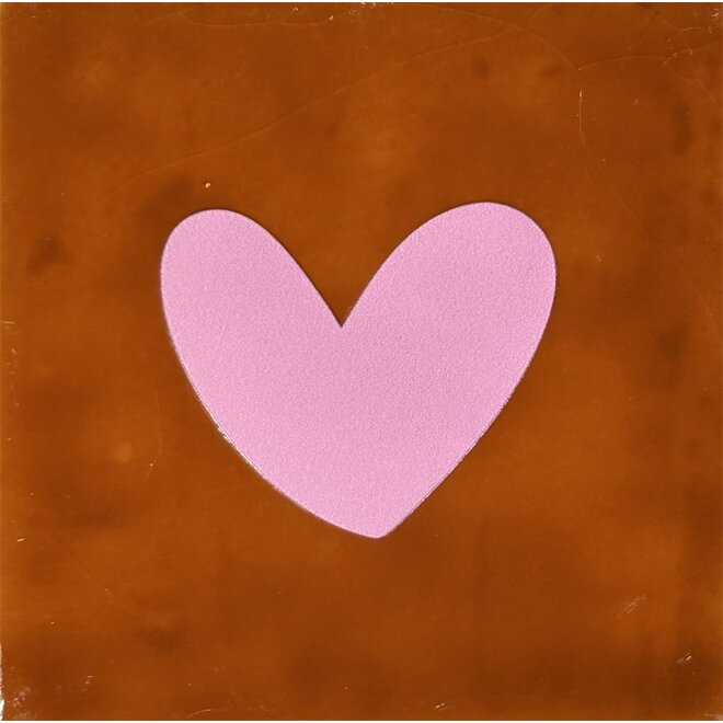 Tegel hartje dicht nieuw terra/warmroze
