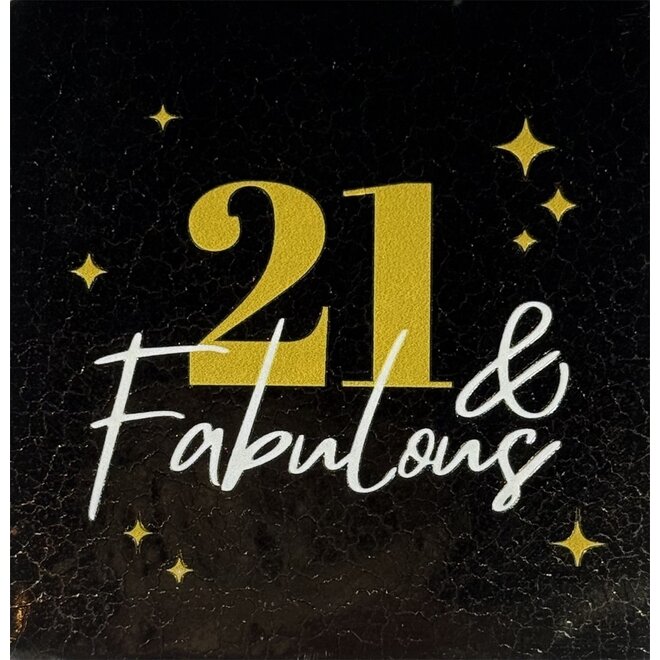 Tegeltje 21 & fabulous goud/creme(goud)