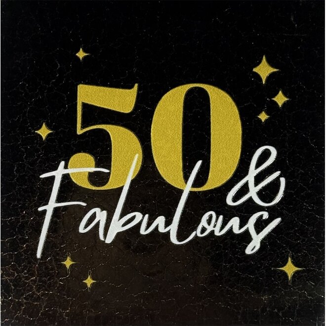 Tegeltje 50 & fabulous goud/creme(goud)