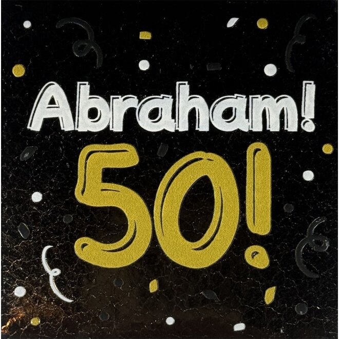 Tegeltje Abraham 50 goud/creme(goud)