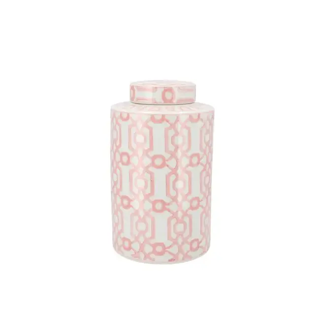 Hailey pink porcelain jar pattern 18x30cm