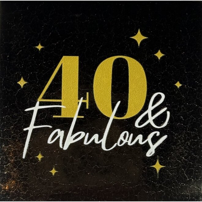 Tegeltje 40 & fabulous goud/creme(goud)