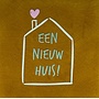 Tegeltje een nieuw huis oker/mint(lichtgroen-warmroze)
