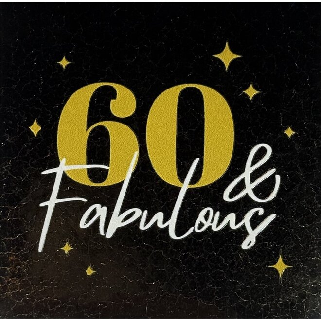 Tegeltje 60 & fabulous goud/creme(goud)