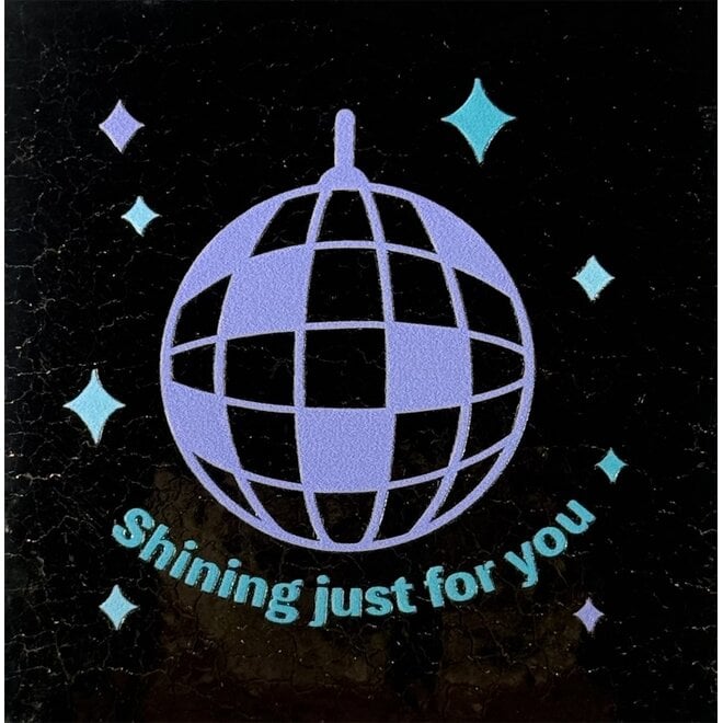 Tegeltje 'shining just for you goud/lila(warmblauw-turquoise)