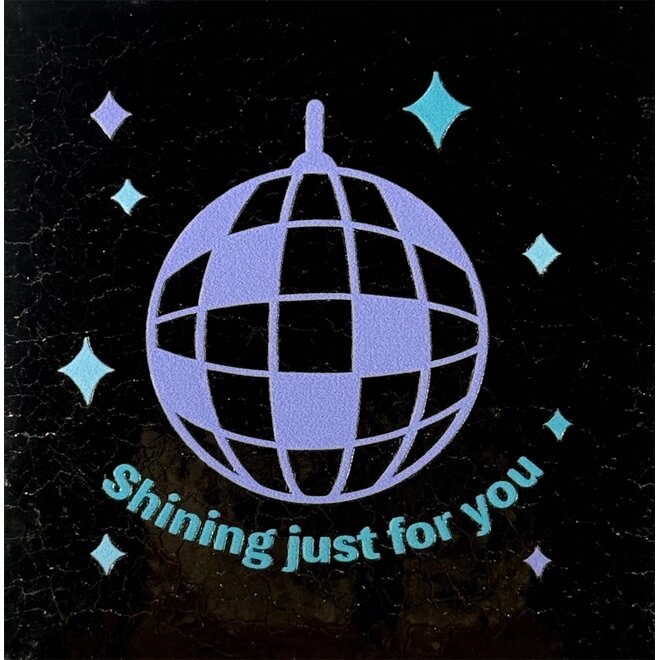 Tegeltje 'shining just for you goud/lila(warmblauw-turquoise)