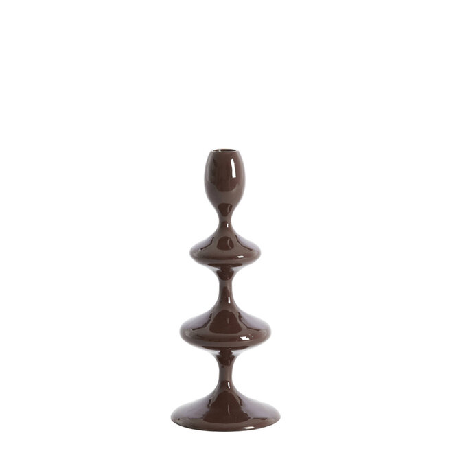 Candle stick Ø10x27 cm VIREEN dark brown