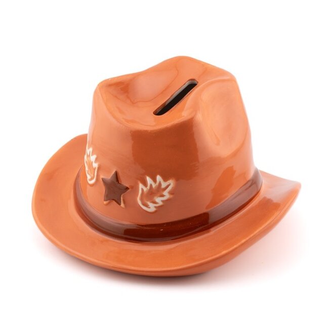 Spaarpot cowboy hoed15,2x14x9,2cm