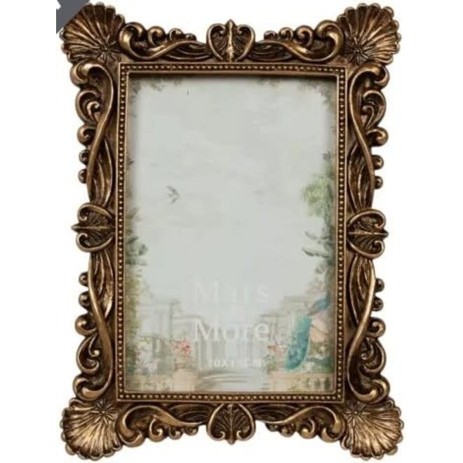 Fotolijst rechthoek schelp goud 15,2x2,4x20,4cm