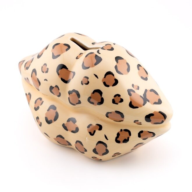 Spaarpot leopard lips19,8x8,4x10,1cm