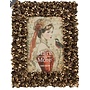 Fotolijst rechthoek allover bloemen hars goud 17x2x22cm