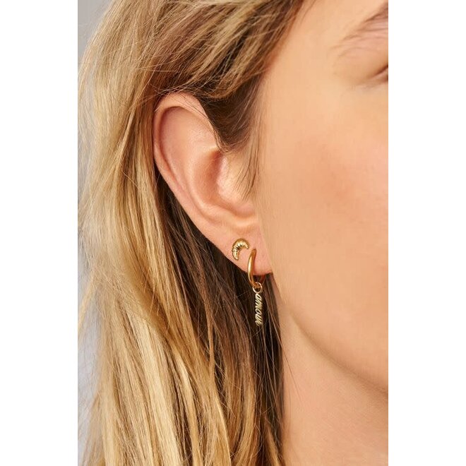 Love stud croissant Goudkleurig