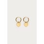Love oorringen met klein hartvormige bedel Goudkleurig