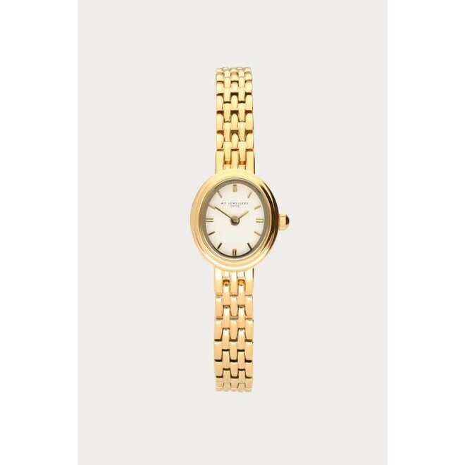 Minimalistische ovalen horloge goudkleurig