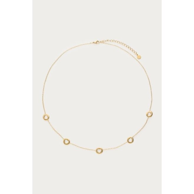 Love ketting met open hartjes Goudkleurig