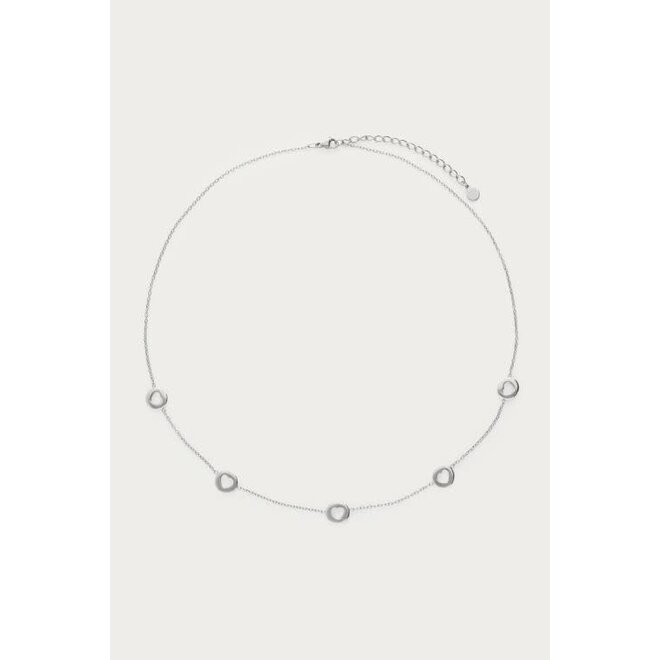 Love ketting met open hartjes Zilverkleurig