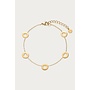 Love armband met open hartjes Goudkleurig