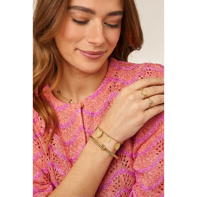 Love dubbele bangle met hartje Goudkleurig