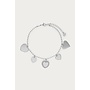 Love armband met vijf hartjes Zilverkleurig