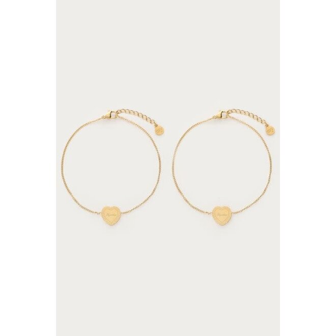 Love armbanden set Forever Together Goud