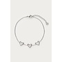 Armband met drie parelmoer hartjes Zilverkleurig