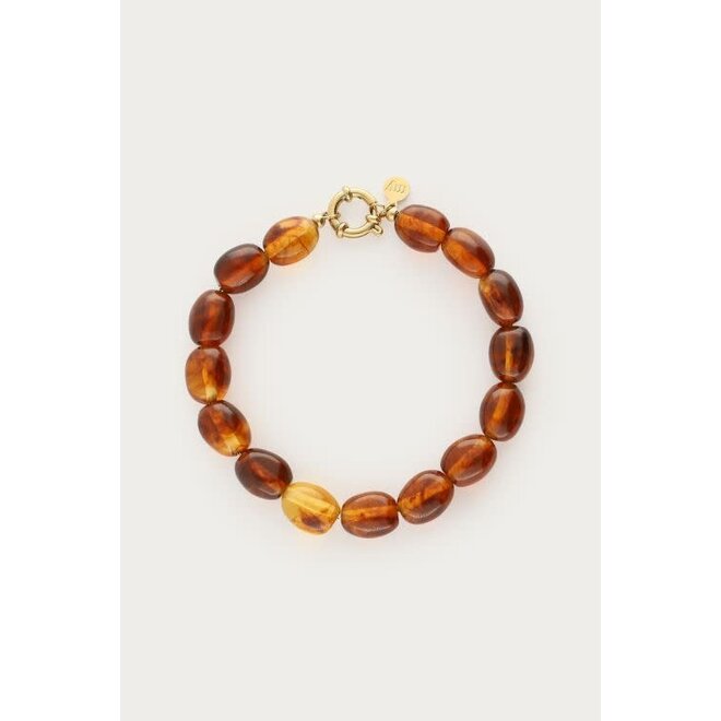 Bruine kralenarmband