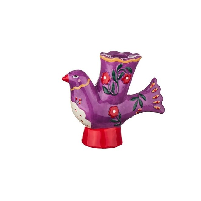 Aardewerk kaarsenstandaard duskdove