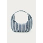 Blauwe denim schoudertas met strepen
