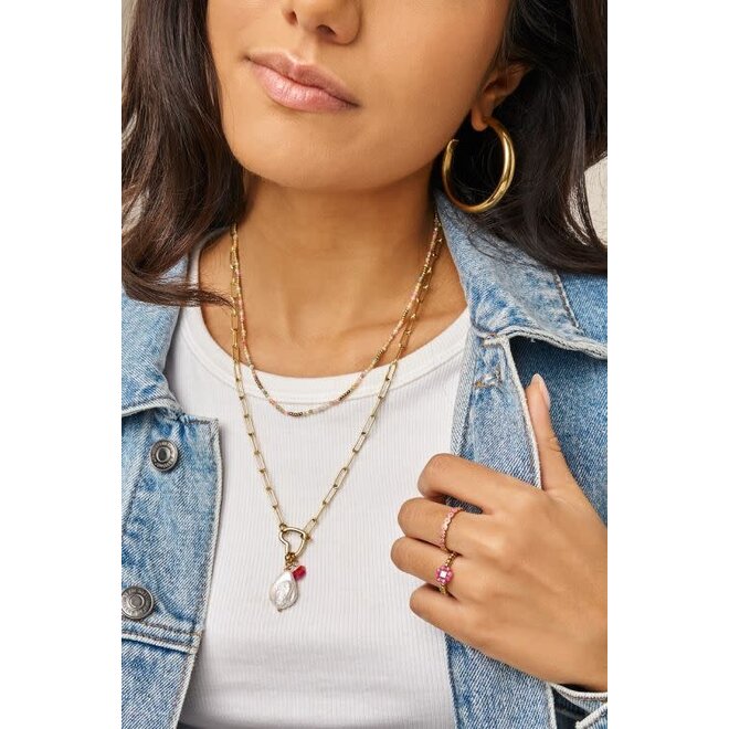 Botanical ketting met groene kralen