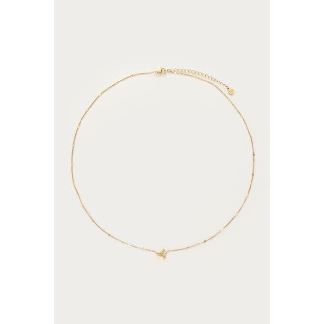 Botanical minimalistische ketting met vogel