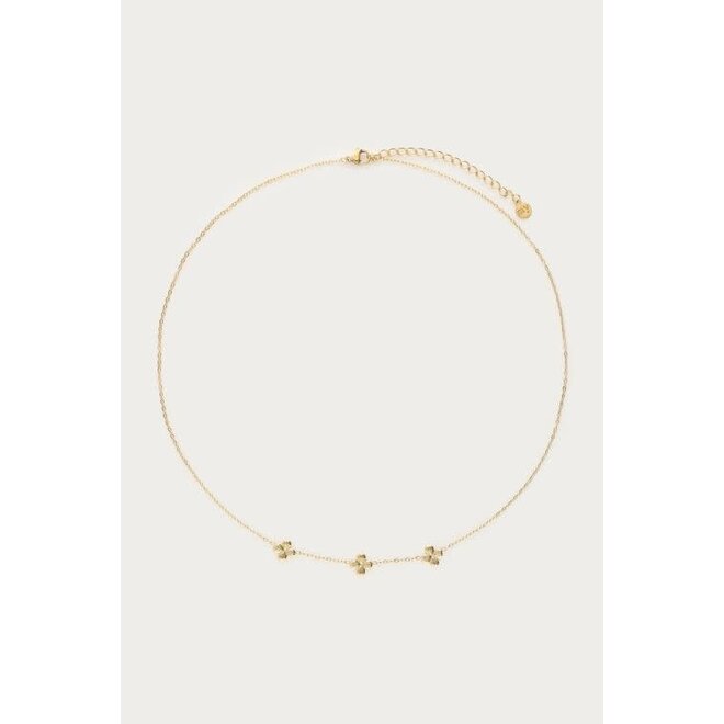 Botanical ketting met drie klaver bloemen