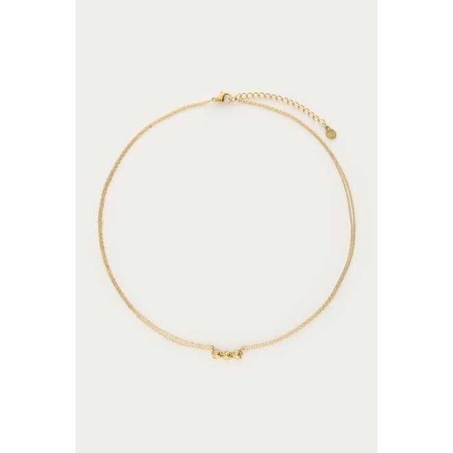 Botanical dubbele ketting met rozen