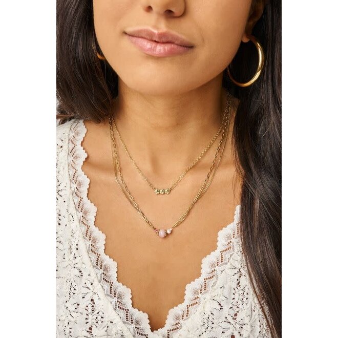 Botanical dubbele ketting met rozen