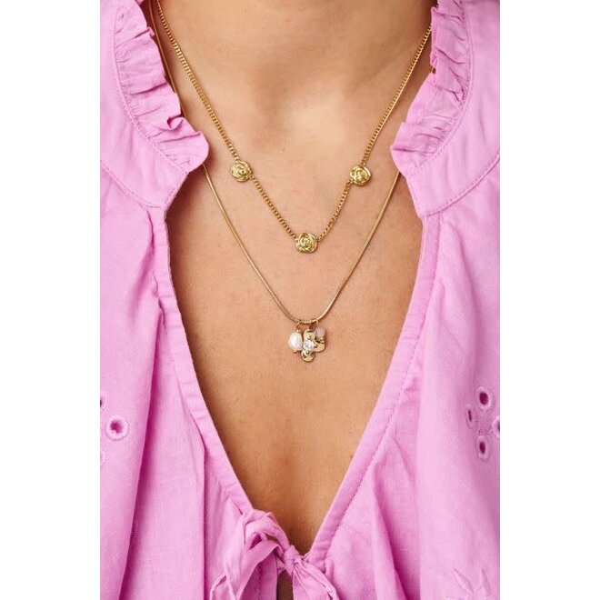 Botanical ketting met drie rozen