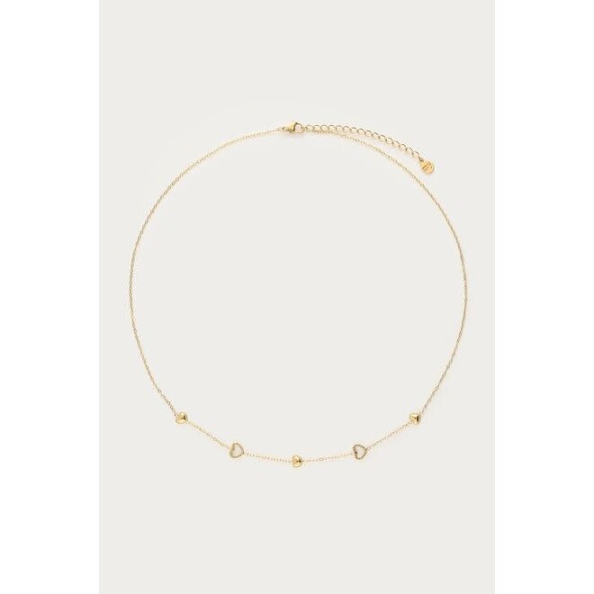 Botanical ketting met open hartjes