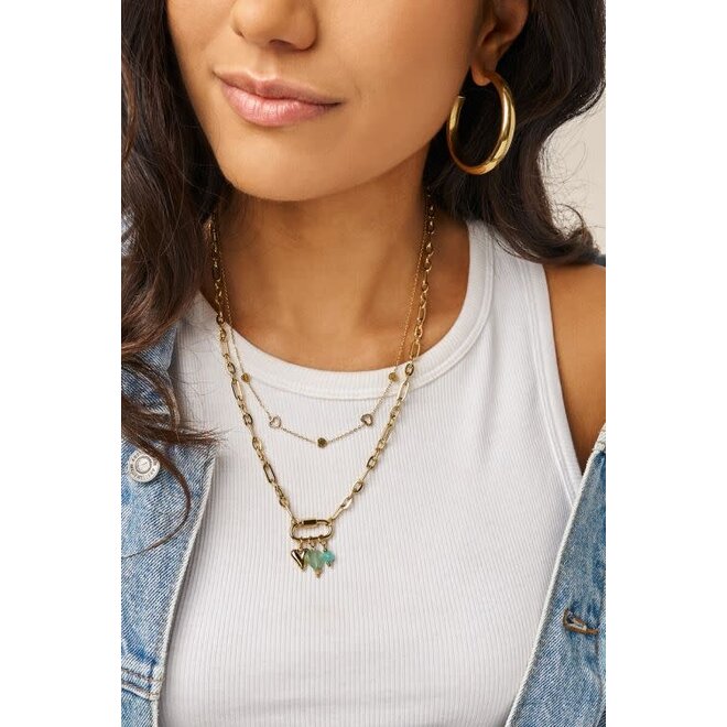 Botanical ketting met open hartjes