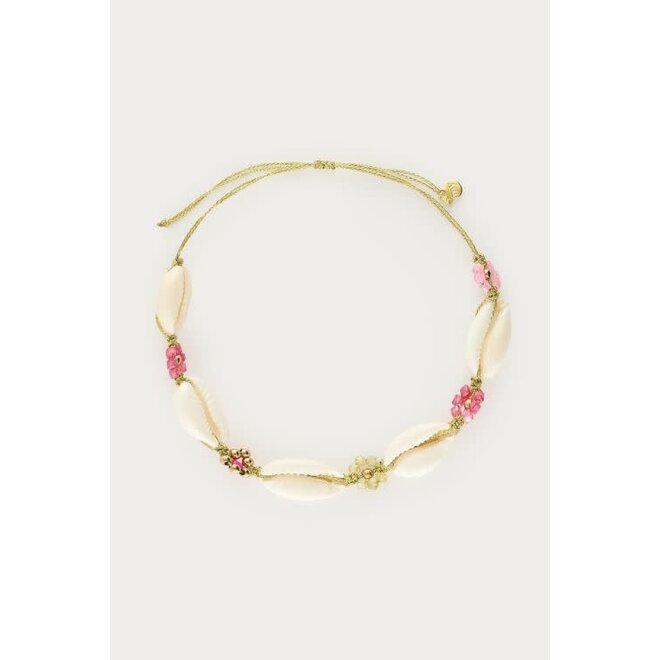 Enkelband met bloemen en schelpen