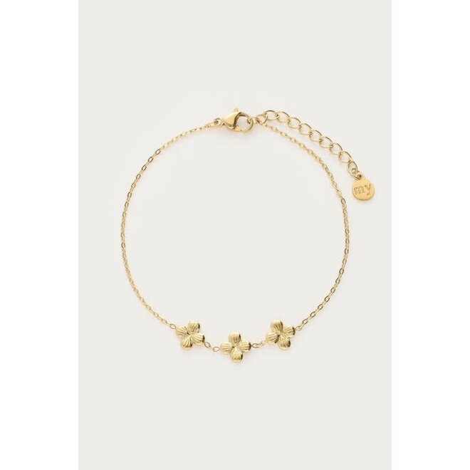 Botanical armband met drie klaver bloemen