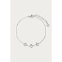 Botanical armband met drie klaver bloemen zilverkleurig